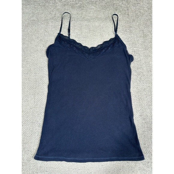 Aeropostale Tops - Aeropostale Cami Womens XL Blue Ribbed Lace Trim Tank Top‎ Festival Y2K Preppy